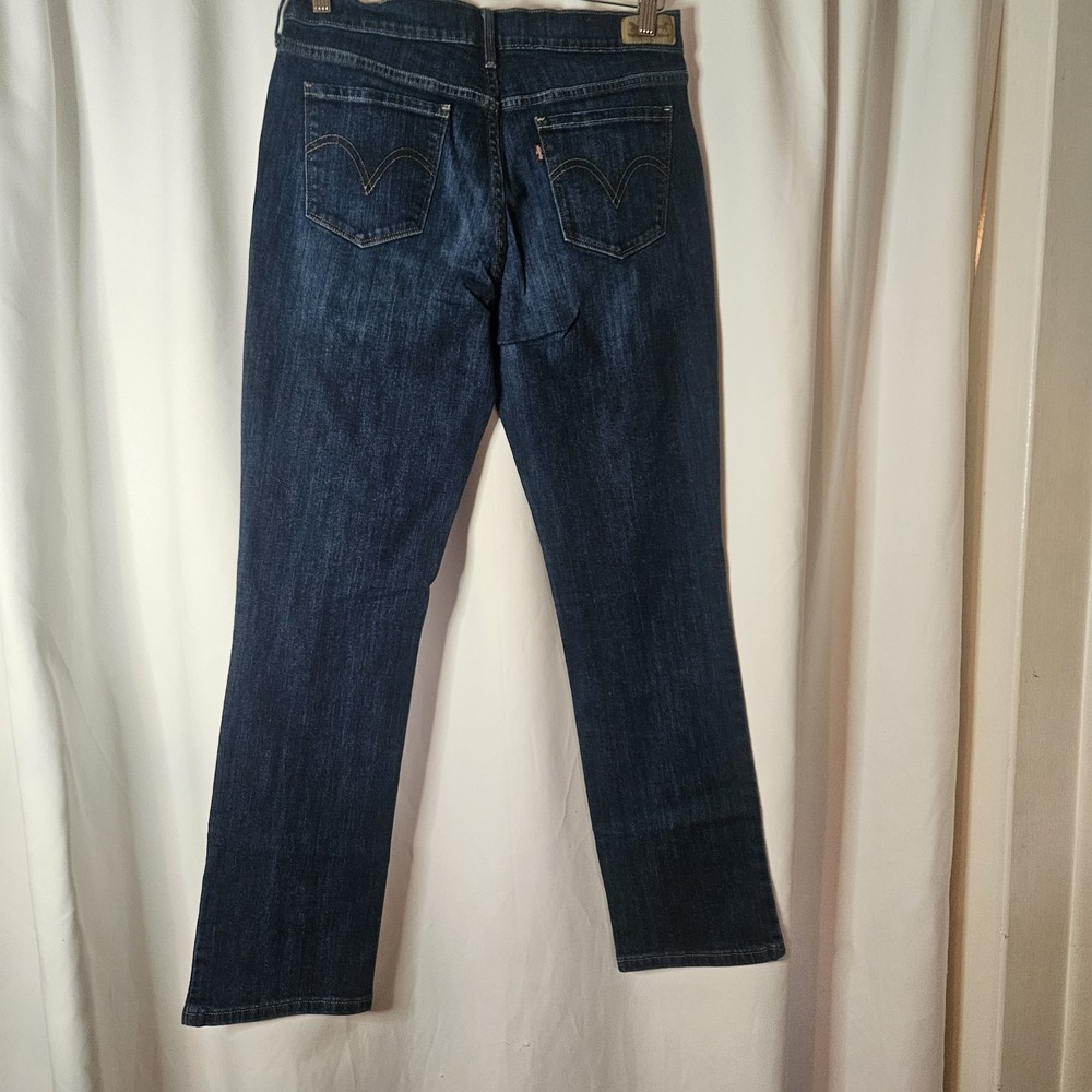 Levi's 505 Womens Jean Stretch Straight Leg Dark Wash Sz 10 - Picture 4 of 12